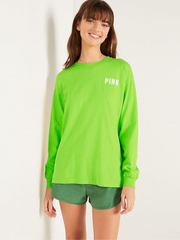 Green Victoria Secret Bloom Long Sleeve T Shirts | RETAO6375