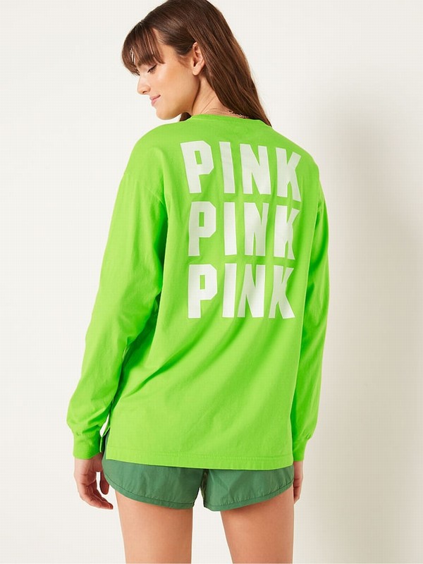 Green Victoria Secret Bloom Long Sleeve T Shirts | RETAO6375