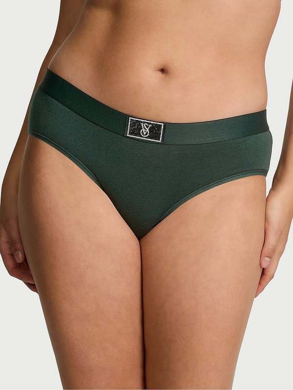 Green Victoria Secret Botanical Hipster Logo Shine Patch Underwear | ESBTJ4287