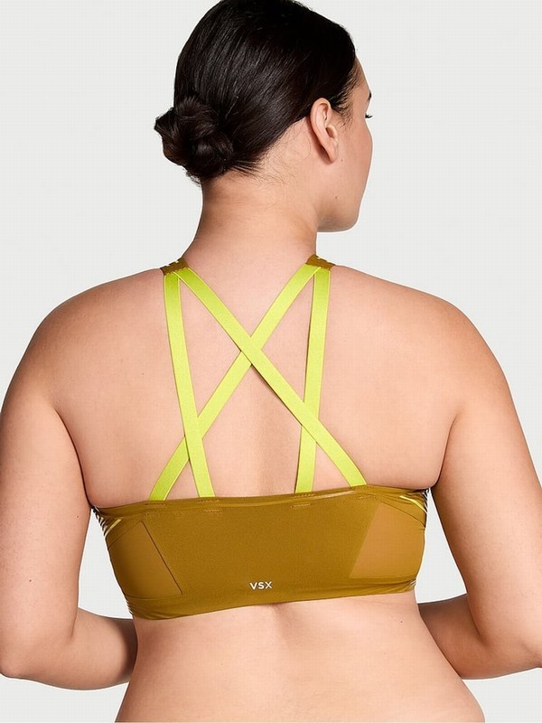 Green Victoria Secret Fern Plunge VSX Elevate™ Contour Low Impact Sports Bra | CYHZF0864