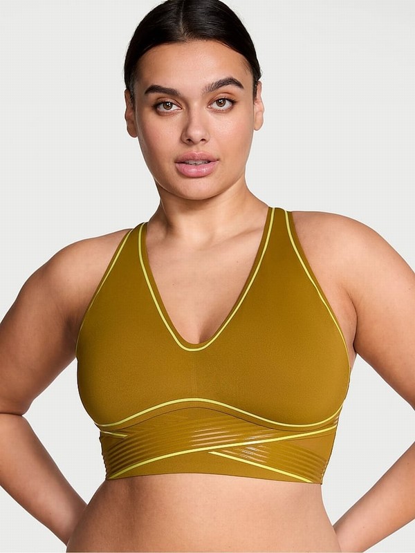 Green Victoria Secret Fern Plunge VSX Elevate™ Contour Low Impact Bras | YNEAC0637