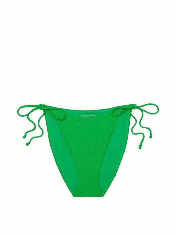 Green Victoria Secret Fishnet Tie Side High Leg Bikini Bottom | DHPXZ1872