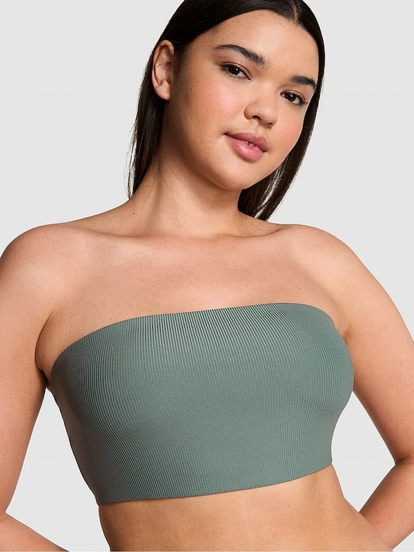 Green Victoria Secret Forest Rib Bandeau Soft Stretchlette Bras | OVKIH4195