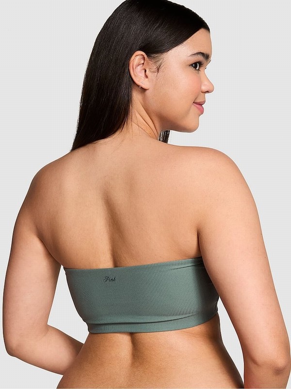 Green Victoria Secret Forest Rib Bandeau Soft Stretchlette Bras | OVKIH4195