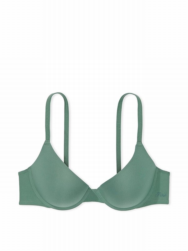 Green Victoria Secret Fresh Forest Push Up Bras | IDMFU1482