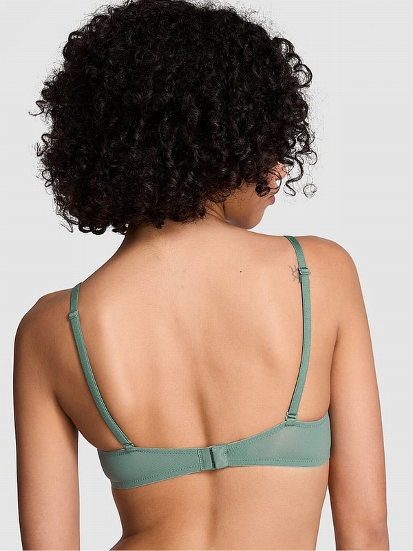 Green Victoria Secret Fresh Forest Rib Lightly Lined Demi Bras | GKHRA6931