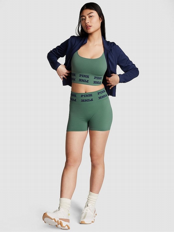 Green Victoria Secret Fresh Forest Seamless Logo Shorts | XCWTV8346