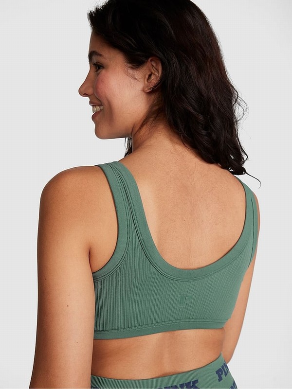 Green Victoria Secret Fresh Forest Seamless Low Impact Sports Bra | PUEKD4306