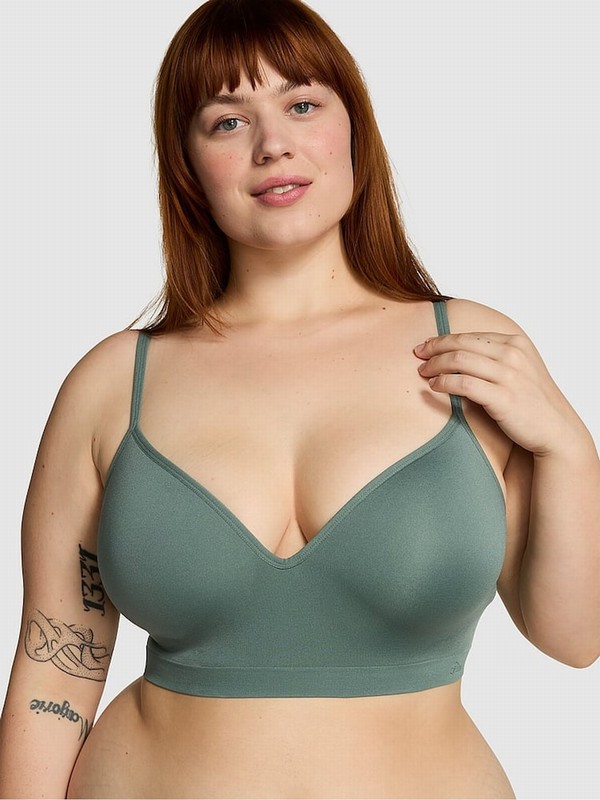 Green Victoria Secret Fresh Forest Seamlesslette Bras | ELFGX0298