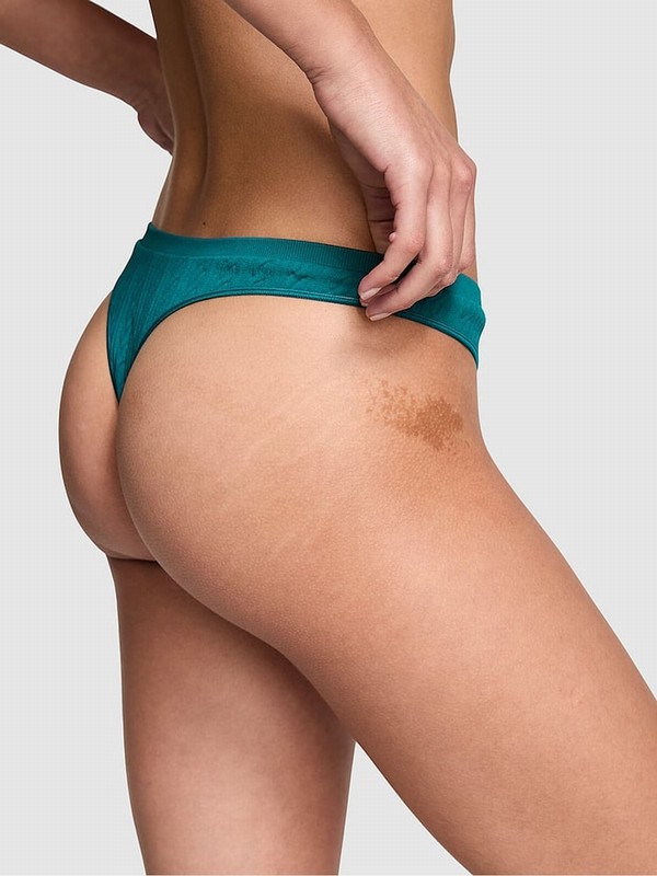 Green Victoria Secret Jade Way Seamless High Leg Scoop Thong Underwear | PJOGH4785