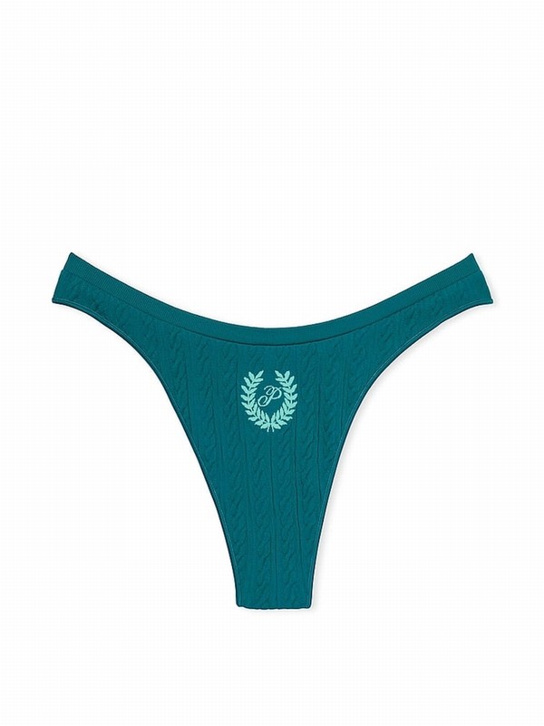 Green Victoria Secret Jade Way Seamless High Leg Scoop Thong Underwear | PJOGH4785