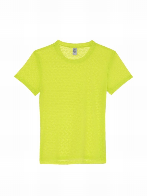 Green Victoria Secret LimeVSX Logo Mesh T Shirts | IEATK1405