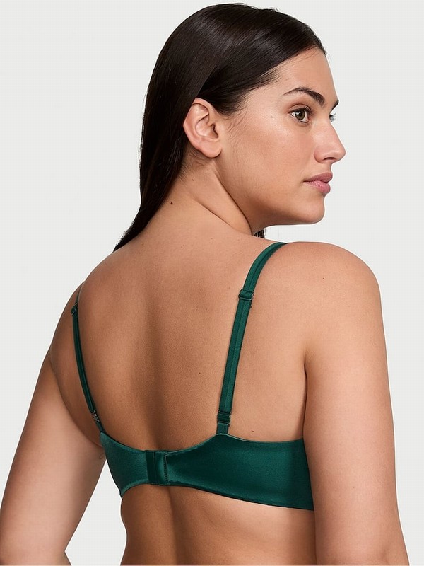 Green Victoria Secret Mystique Smooth Plunge Push Up Bras | RYXJO1937