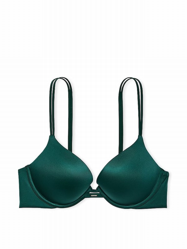 Green Victoria Secret Mystique Smooth Plunge Push Up Bras | RYXJO1937