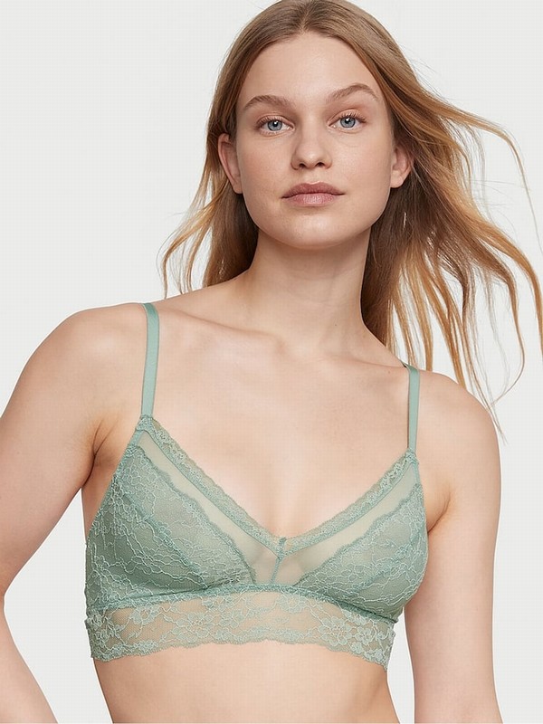 Green Victoria Secret Seasalt Posey Lacelette Bras | BQDAK8653