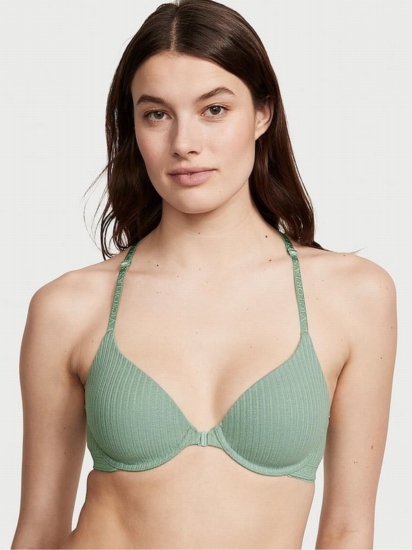 Green Victoria Secret Seasalt Rib Full Cup Push Up Bras | TCVQD1029