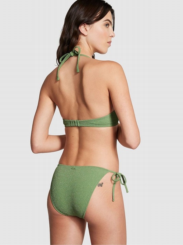 Green Victoria Secret Wild Grass Add 2 Cups Push Up Bikini Top | OJXKN0891