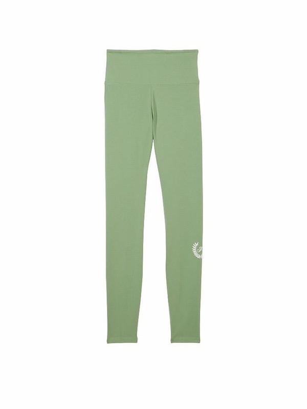 Green Victoria Secret Wild Grass Cotton Leggings | WFOBC7259