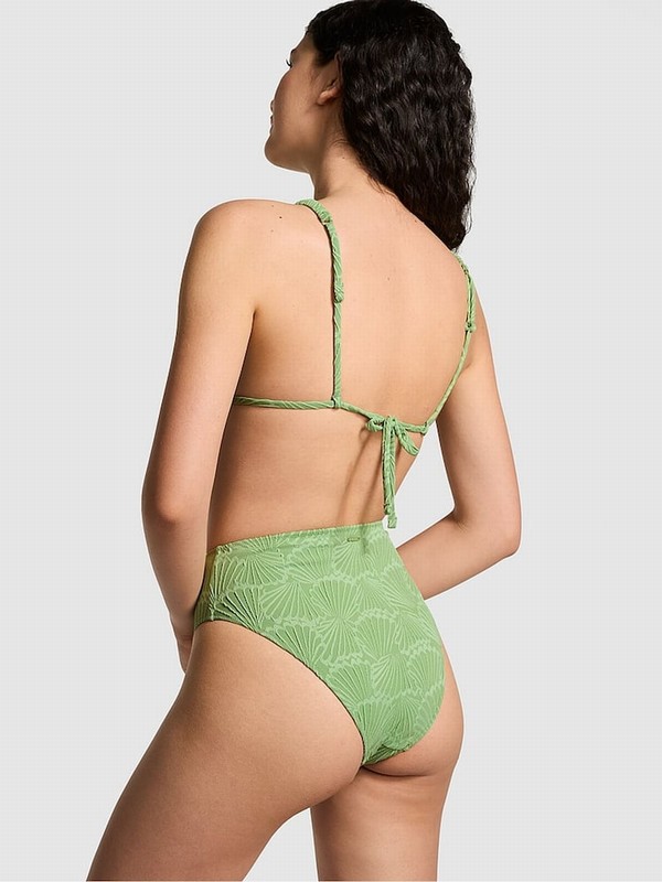 Green Victoria Secret Wild Grass High Waisted Bikini Bottom | MCNXV0752