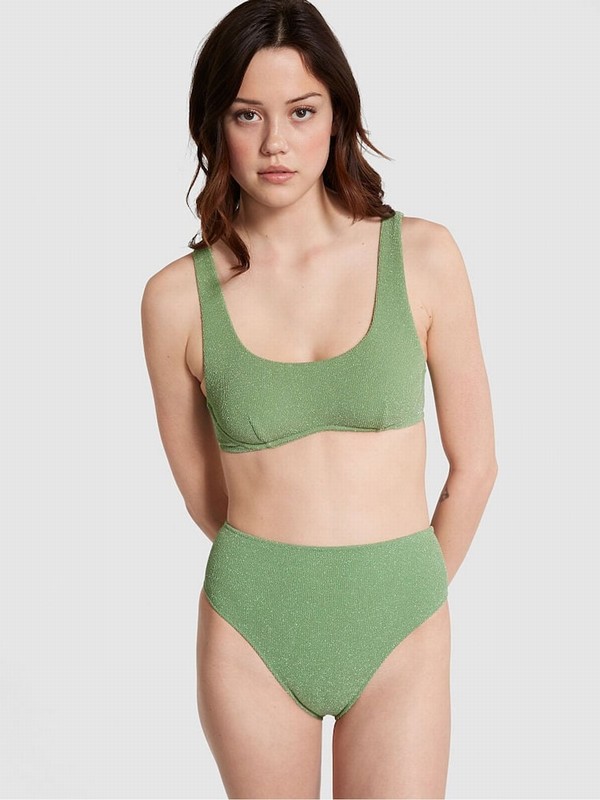 Green Victoria Secret Wild Grass Padded Bikini Top | UOFZP1730