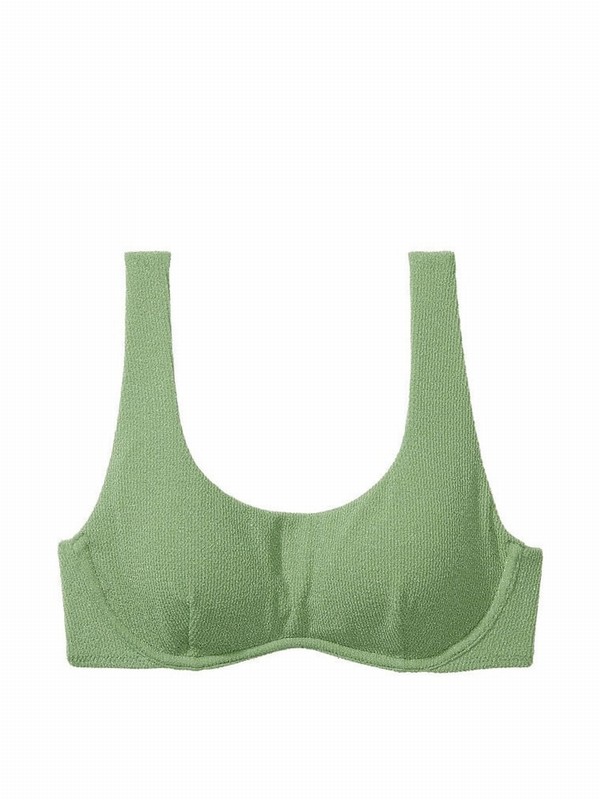 Green Victoria Secret Wild Grass Padded Bikini Top | UOFZP1730