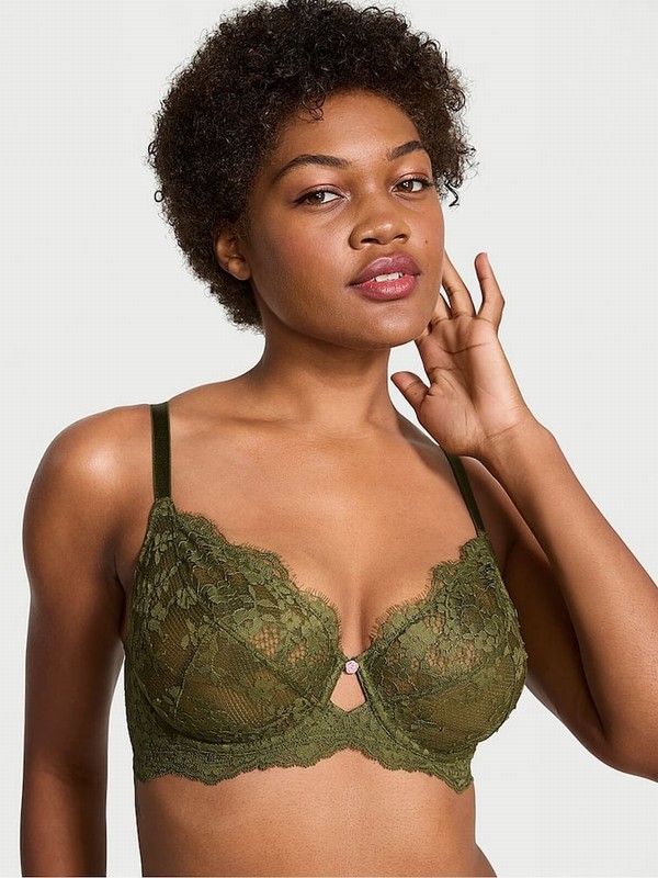 Green Victoria Secret Woodland Lace Full Cup Bras | TKMQR3820