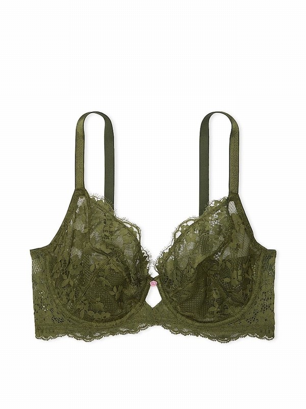 Green Victoria Secret Woodland Lace Full Cup Bras | TKMQR3820