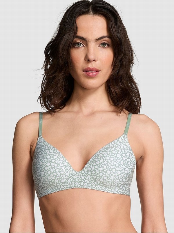Green / Flower Victoria Secret Flower Non WiLightly Lined Bras | ACPFS9072