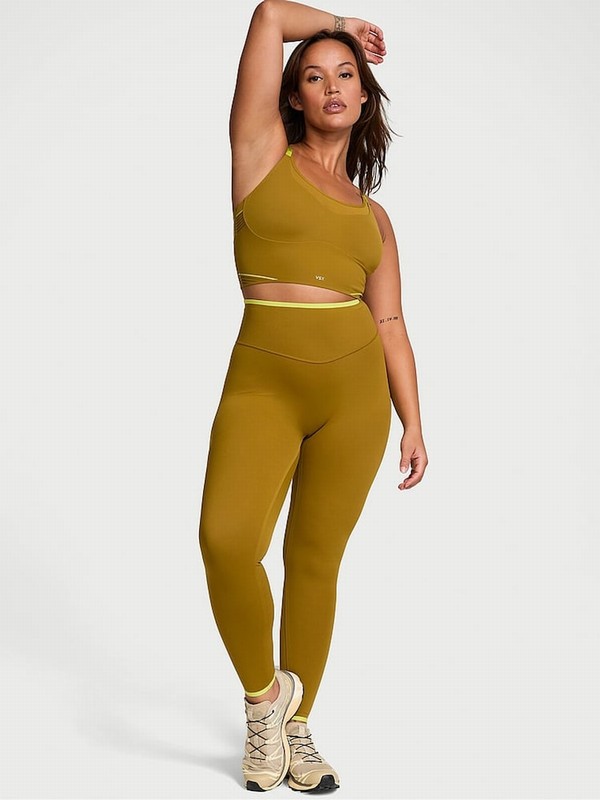 Green / Light Victoria Secret Fern VSX Elevate Compression Stretch Leggings | RJXGW7936