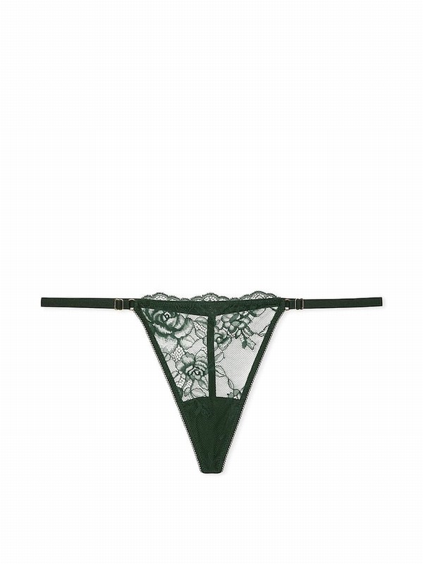 Green / Rose Victoria Secret Botanical G String Lace Underwear | JSYUE9780
