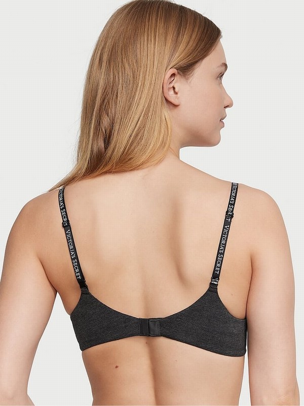 Grey Victoria Secret Charcoal Heather Add 2 Cups Push Up Bras | ACWJM6029