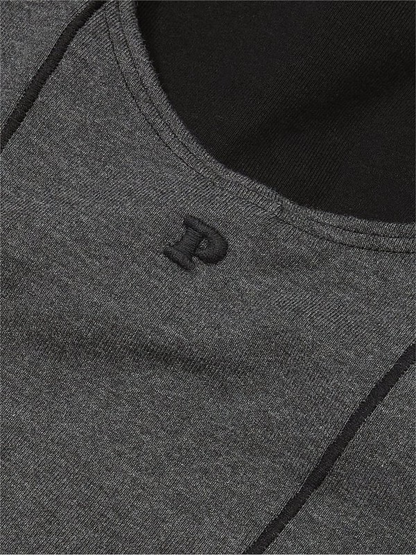 Grey Victoria Secret Charcoal Heather Cotton Scoop Top Sports Bra | ISPWY3749