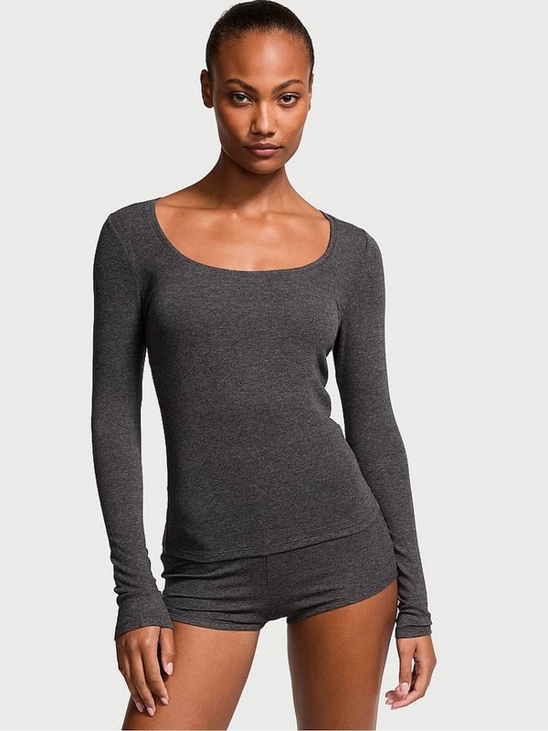 Grey Victoria Secret Charcoal Heather Modal Rib Nightwear | JYWGM4917