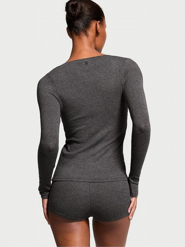 Grey Victoria Secret Charcoal Heather Modal Rib Nightwear | JYWGM4917