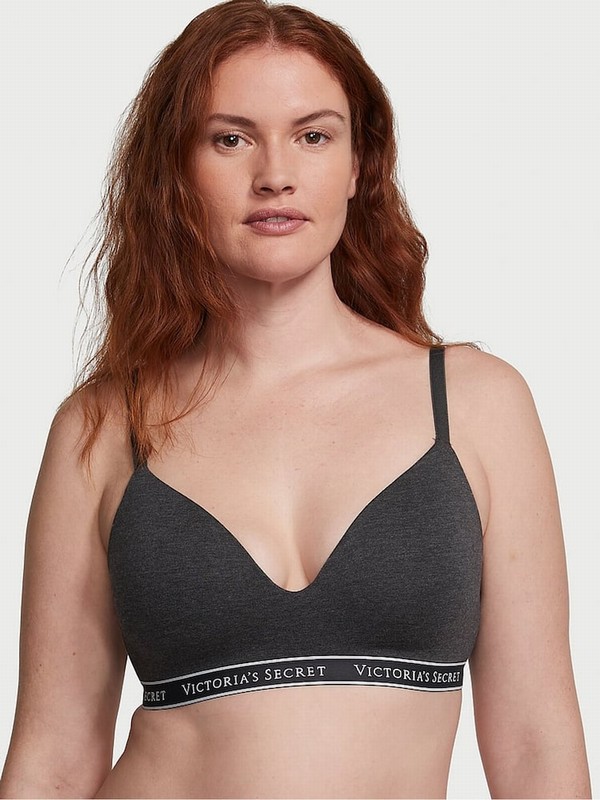 Grey Victoria Secret Charcoal Heather Non WiLightly Lined Bras | GENJI2475