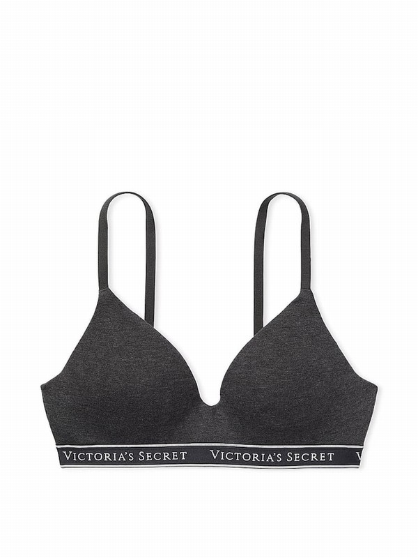 Grey Victoria Secret Charcoal Heather Non WiLightly Lined Bras | GENJI2475