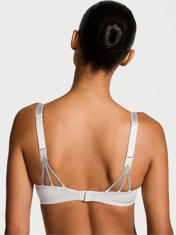 Grey Victoria Secret Delfin Bombshell Add 2 Cups Star Shine Push Up Bras | AXSPU5980