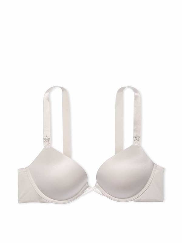 Grey Victoria Secret Delfin Bombshell Add 2 Cups Star Shine Push Up Bras | AXSPU5980
