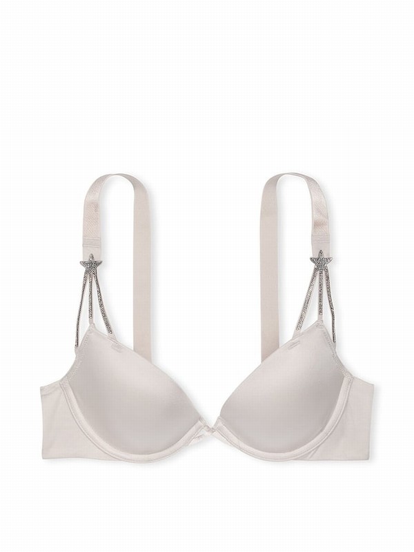 Grey Victoria Secret Delfin Low Cut Star Shine Demi Bras | ZMUQT7985