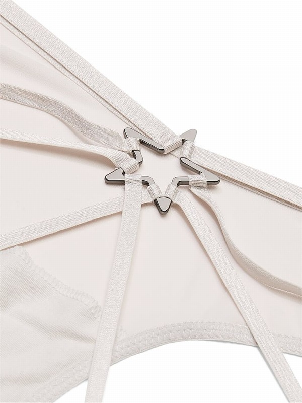 Grey Victoria Secret Delfin Star Hardware Cheeky Open Back Underwear | FASBY4107