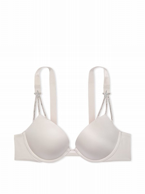 Grey Victoria Secret Delfin Star Shine Push Up Bras | ULSJT1578
