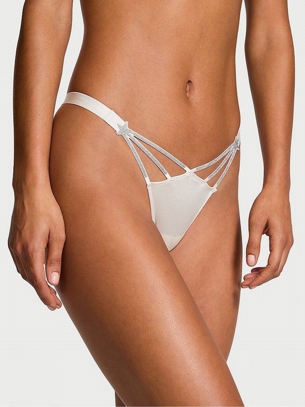 Grey Victoria Secret Delfin Thong Star Shine Underwear | KMRVB5823