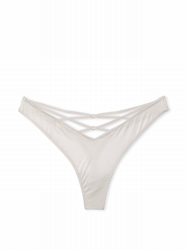 Grey Victoria Secret Delfin Thong Underwear | TXYDI7354