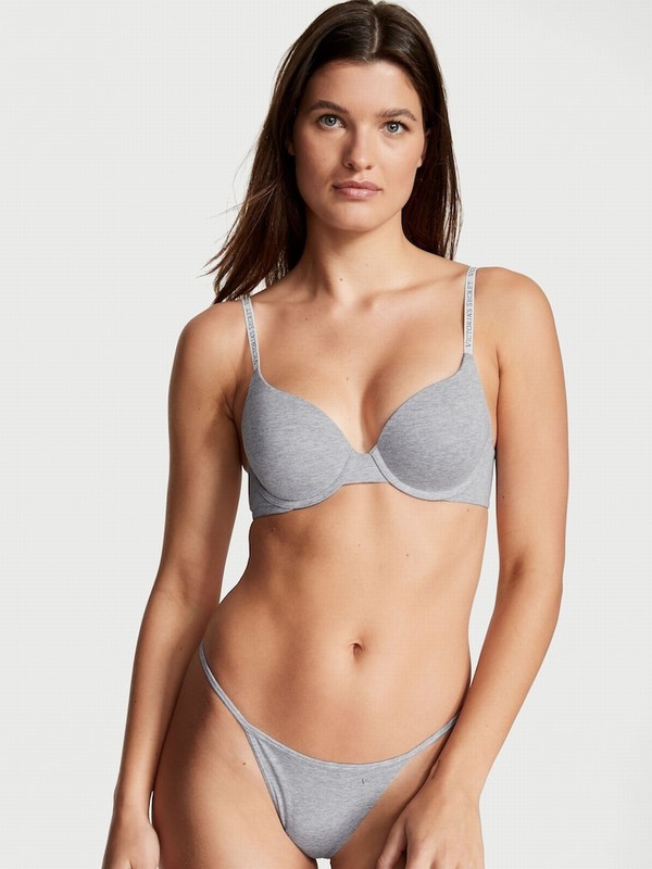 Grey Victoria Secret Full Cup Push Up Bras | EYLMU0912