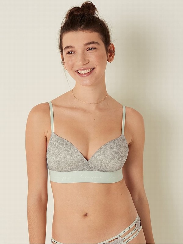 Grey Victoria Secret Heather Non WiPush Up Bras | NMOQT1798