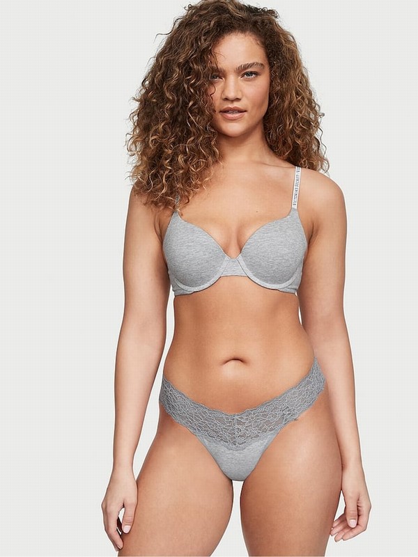 Grey Victoria Secret Heather Posey Lace Underwear | JZFIW3284