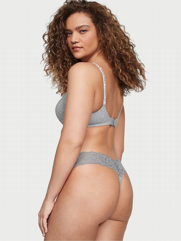 Grey Victoria Secret Heather Posey Lace Underwear | JZFIW3284