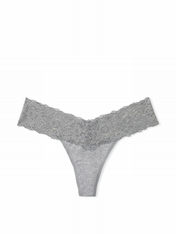 Grey Victoria Secret Heather Posey Lace Underwear | JZFIW3284