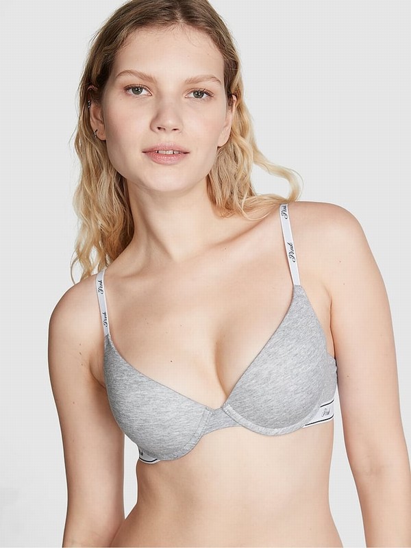 Grey Victoria Secret Heather Push Up Bras | FLQWN5270
