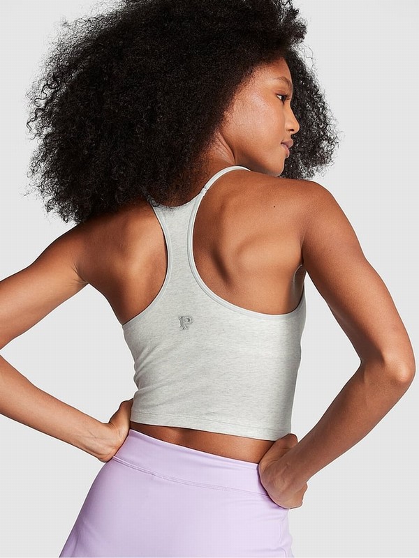 Grey Victoria Secret Heather Stone Cotton Jersey Tops | GMLNK7046